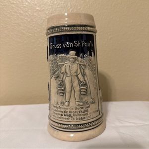 Vintage Western Germany Hand Painted Beer Stein Mug(505.